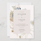 Rustieke Wildbloemen op Cream Wedding Kaart (Voorkant)