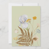 Rustieke Wildbloemen op Lichte Sage Bruiloft Kaart (Achterkant)