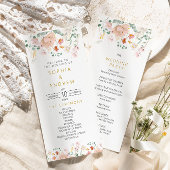 Rustieke Wildbloemen Trouwprogramma's Programmakaart