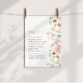 Rustieke Wildbloemen Trouwtafel Nummers 1 Kaart
