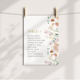 Rustieke Wildbloemen Trouwtafel Nummers 1 Kaart