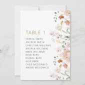 Rustieke Wildbloemen Trouwtafel Nummers 1 Kaart (Achterkant)