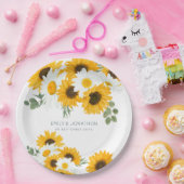Rustieke Wildbloemen Zonnebloemen Namen Datum Brui Papieren Bordje (Feest)