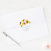 Rustieke Wildbloemen Zonnebloemen Namen Datum Dank Ronde Sticker (Envelop)