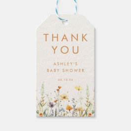 Rustieke Wilde Bloem Baby Shower Favor Cadeautags Cadeaulabel