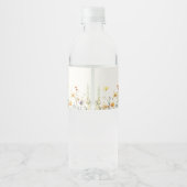 Rustieke Wilde Bloem Baby Shower Waterfles Label Etiket (Achterkant)