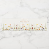 Rustieke Wilde Bloem Baby Shower Waterfles Label Etiket (Enkel label)