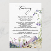 Rustieke Wilde Bloem Berg Itinerarium Trouwdag  Programmakaart (Achterkant)