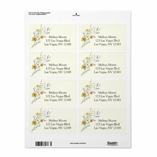 Rustieke wilde bloem boho baby shower etiket (Full Sheet)