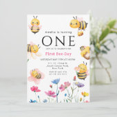 Rustieke Wilde Bloem Boho Eerste Bij-dag Kaart (Staand voorkant)