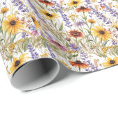 Rustieke Wilde Bloem Botanische Herfst Bloemstuk Cadeaupapier (Rol Hoek)