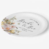 Rustieke Wilde Bloem Bruid-tot-Bee Bruidsfeest Papieren Bordje (Gekanteld)