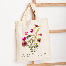 Rustieke Wilde Bloem Bruidsmeisje Naam  Tote Bag