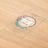 Rustieke Wilde Bloem Bruiloft Acryl Uitnodiging (Laagn)