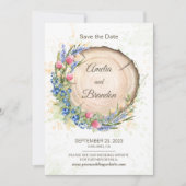 Rustieke Wilde Bloem Bruiloft Save the Date Kaart (Voorkant)