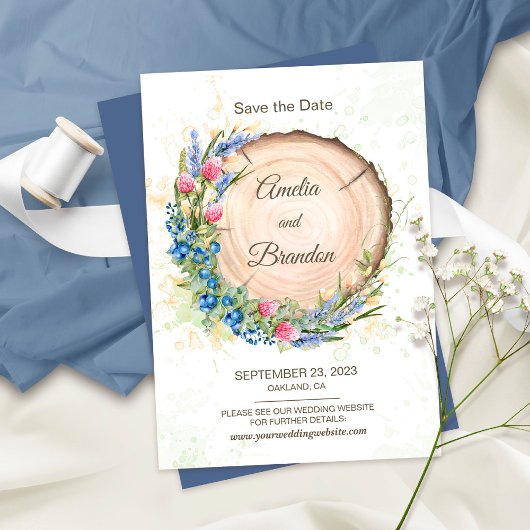 Rustieke Wilde Bloem Bruiloft Save the Date Kaart
