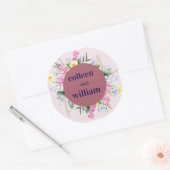 Rustieke Wilde Bloem Bruiloft Sticker – Folk Bloem (Envelop)
