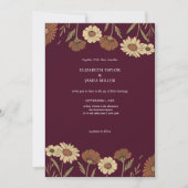 Rustieke Wilde Bloem Burgundy Bloemen Bruiloft Kaart (Voorkant)