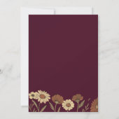 Rustieke Wilde Bloem Burgundy Bloemen Bruiloft Kaart (Achterkant)