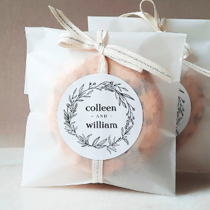 Rustieke Wilde Bloem Folk Bruiloft Ronde Sticker