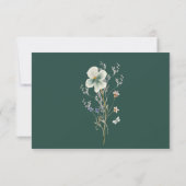 Rustieke Wilde Bloem Frame Smaragdgroen RSVP Kaartje (Achterkant)