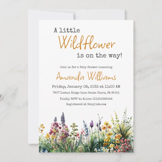 Rustieke Wilde Bloem Geel Boho Bloemenkinderfeestj Kaart (Voorkant)