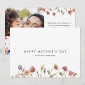 Rustieke wilde bloem happy moederdag fotokaart feestdagenkaart (Voorkant / Achterkant)