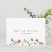 Rustieke wilde bloem happy moederdag fotokaart feestdagenkaart (Staand voorkant)