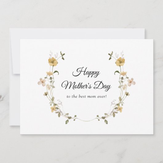Rustieke wilde bloem happy moederdag kaart (Voorkant)