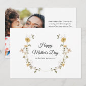 Rustieke wilde bloem happy moederdag kaart (Voorkant / Achterkant)