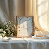 Rustieke wilde bloem konijn beige Signature Drinke Poster