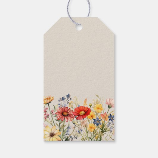 Rustieke wilde bloem laat liefde groeien bruiloft cadeaulabel (Achterkant)