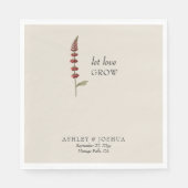 Rustieke wilde bloem laat liefde groeien eenvoudig servet (Voorkant)