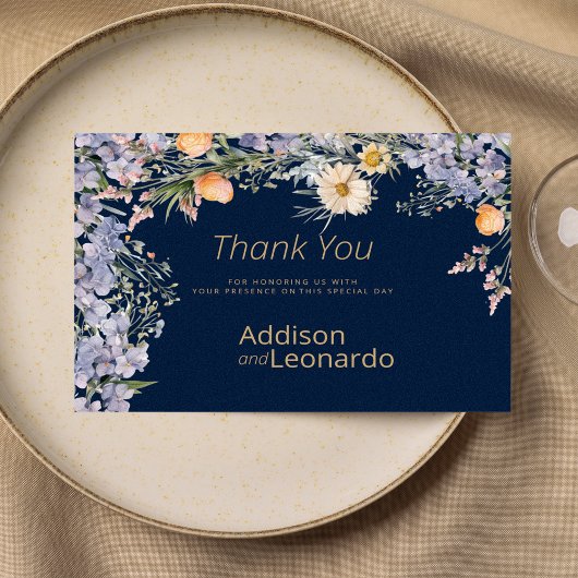 Rustieke wilde bloem land bloemen Dank u Kaart