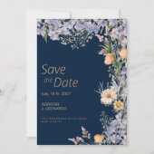 Rustieke wilde bloem land bloemen Save the Date Kaart (Voorkant)