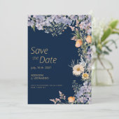 Rustieke wilde bloem land bloemen Save the Date Kaart (Staand voorkant)