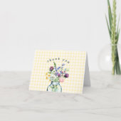 Rustieke Wilde Bloem Mason Jar Bruidsdouche Bedankkaart (Voorkant)