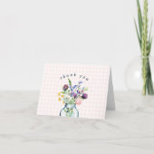 Rustieke Wilde Bloem Mason Jar Bruiloft Feest Bedankkaart (Voorkant)