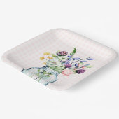 Rustieke Wilde Bloem Mason Pot Picknick Bruidsfees Papieren Bordje (Gebogen)