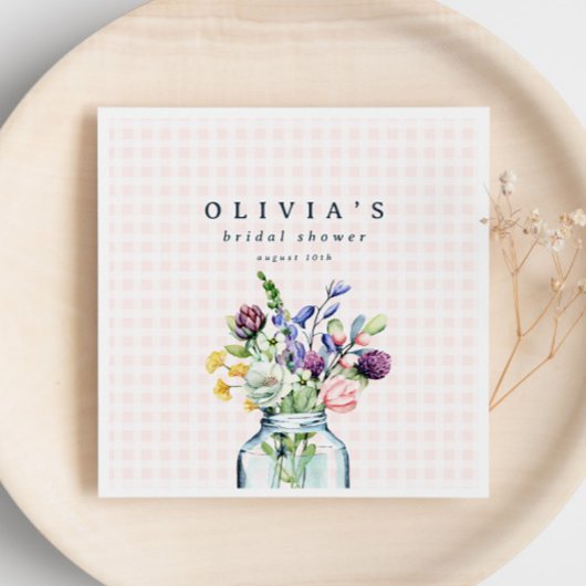 Rustieke Wilde Bloem Mason Pot Picknick Bruidsmeis Servet