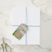 Rustieke wilde bloem met vlaggetjes Save The Date Cadeaulabel (Met Touw)