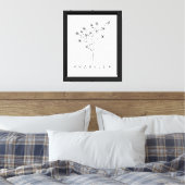 Rustieke Wilde Bloem Naam Canvas Afdruk (Insitu (Slaapkamer))