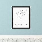Rustieke Wilde Bloem Naam Canvas Afdruk (Insitu (Houten vloer))