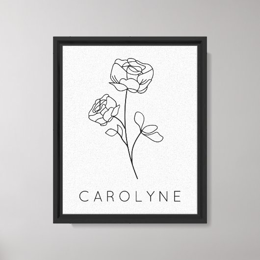 Rustieke Wilde Bloem Naam Canvas Afdruk (Voorkant)