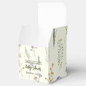 Rustieke wilde bloem salie groen baby shower bedankdoosjes (Geopend)