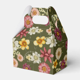 Rustieke wilde bloem salie groen baby shower bedankdoosjes