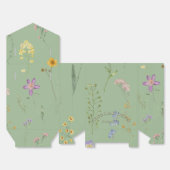 Rustieke wilde bloem salie groen baby shower bedankdoosjes (Ongevouwen)