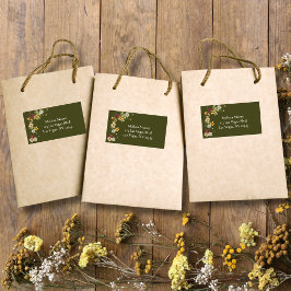 Rustieke wilde bloem salie groen baby shower etiket