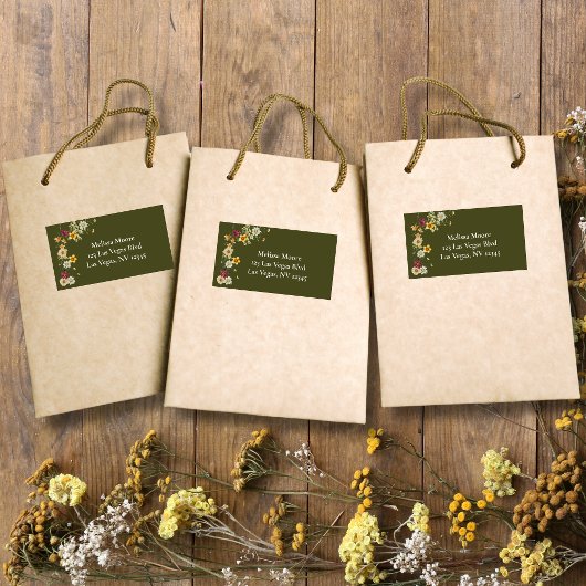 Rustieke wilde bloem salie groen baby shower etiket