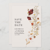 Rustieke Wilde Bloem Save The Date Kaart (Voorkant / Achterkant)